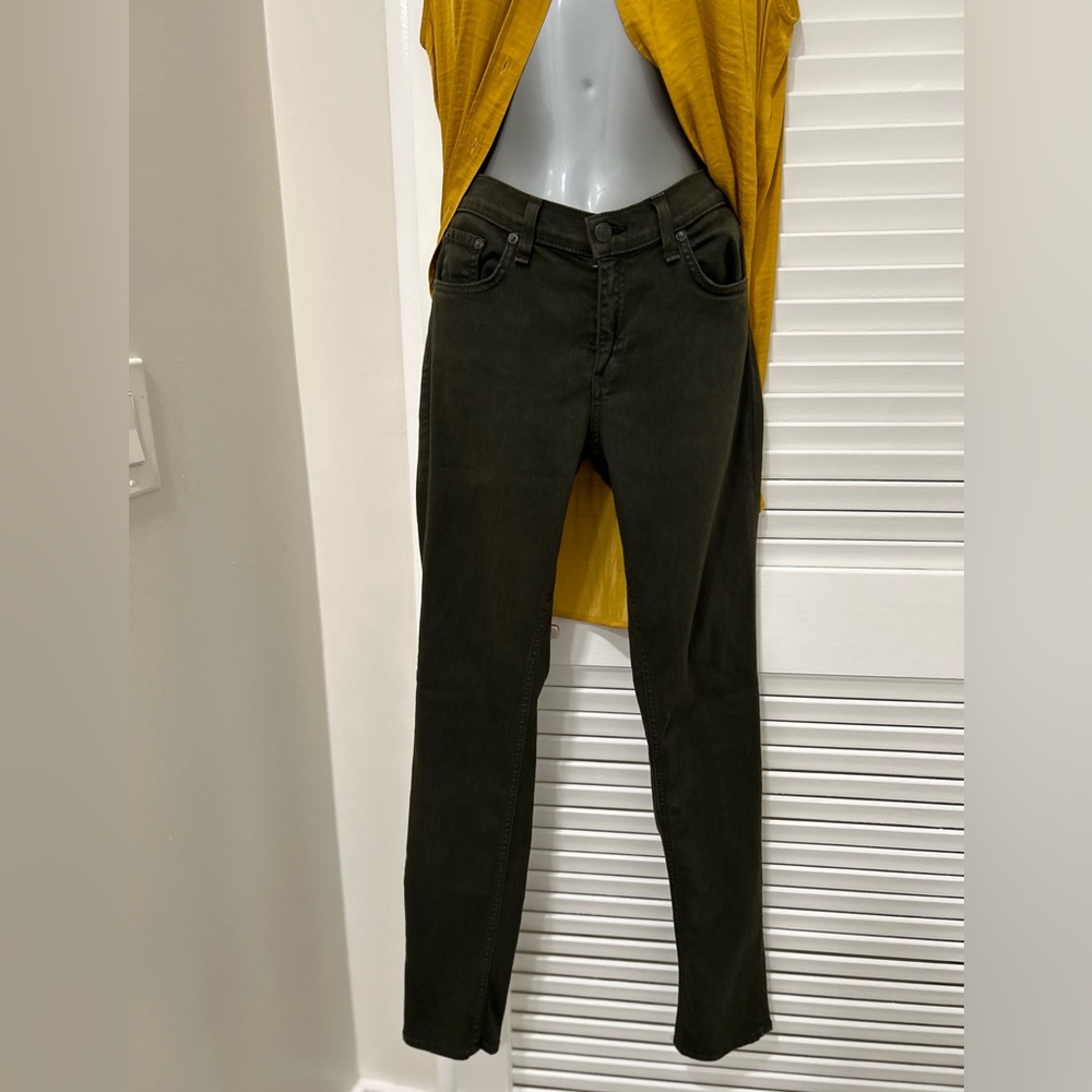 Rag and Bone olive green mid rise skinny Jean size 28 in good condition